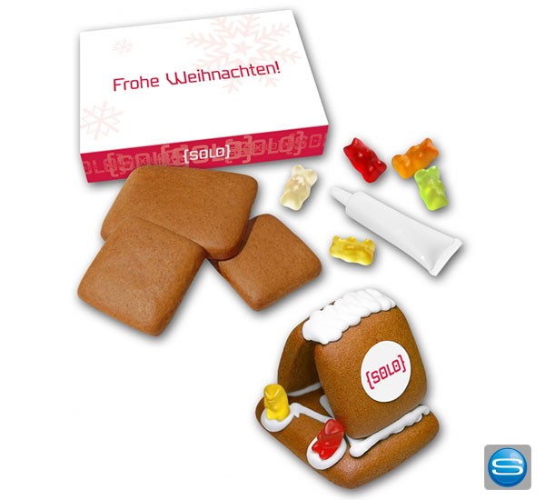 Kleinstes Lebkuchenhaus der Welt als Bastelkit mit Ihrem Logo