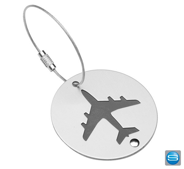 Kofferanhänger mit Flugzeug als Werbeartikel