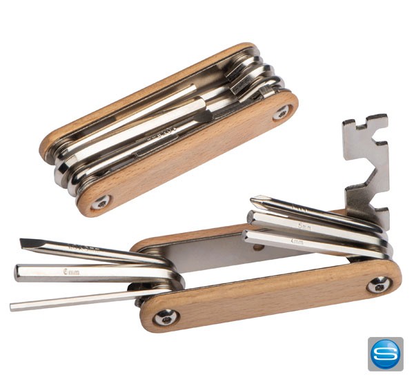 Fahrradwerkzeug mit eleganten Holzschalen die Sie mit Ihrem Motiv gestalten können