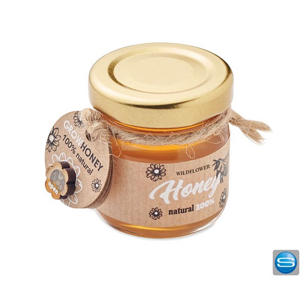 Wildblumenhonig im Glas als Werbegeschenk