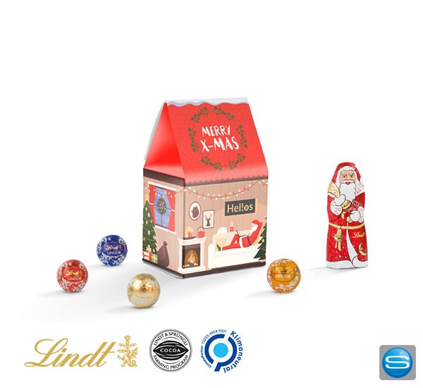 Lindt Box mit Weihnachtsmann individuell bedrucken