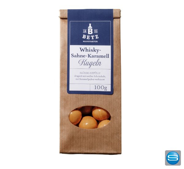 Whiskey-Sahne-Karamell-Kugeln als Werbegeschenk