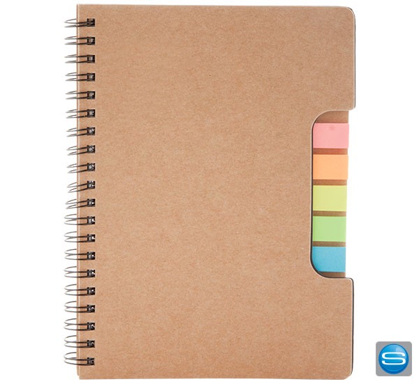 Nachhaltiges Notizbuch mit Markern als Werbeartikel