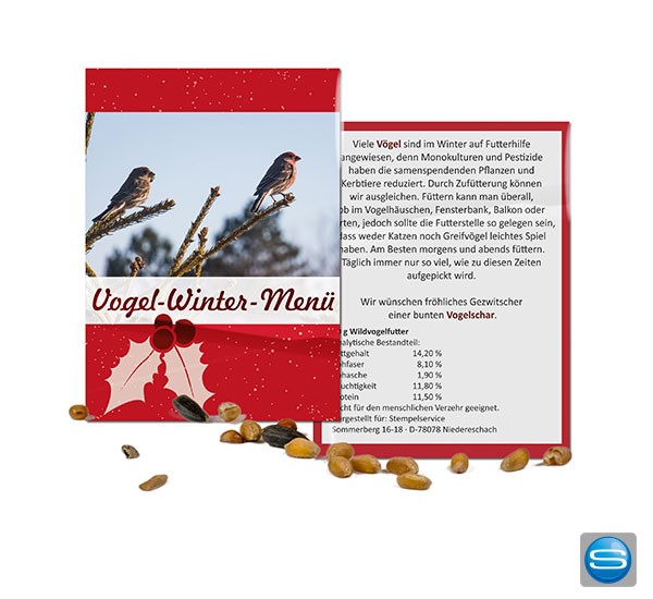 Vogelfutter Tütchen als schmackhaftes Werbegeschenk