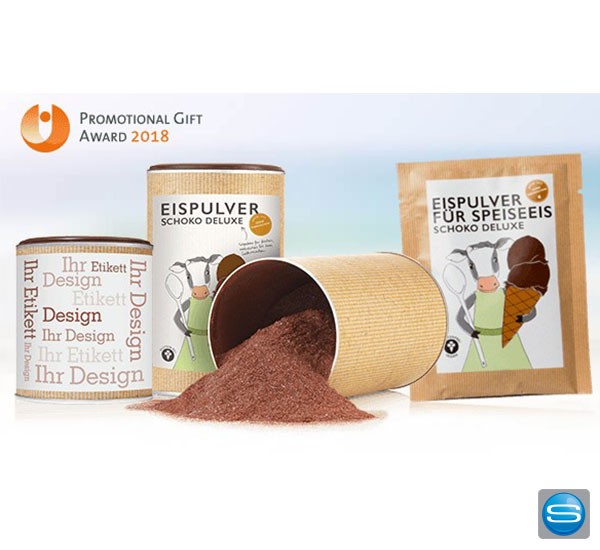 Eispulver mit Ihrer persönlichen Werbebotschaft