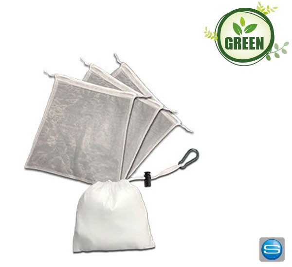 3in1 Obst- und Gemüsebeutel aus umweltschonendem rPET als Give Away mit Logodruck