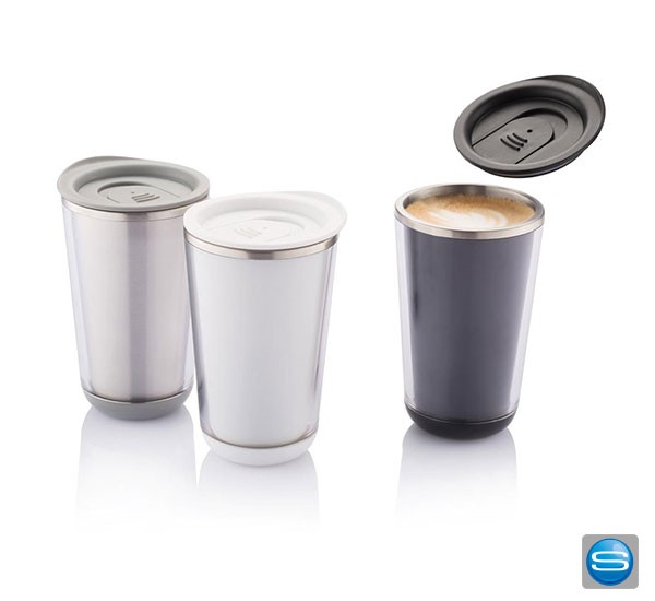Doppelwandiger 350 ml Becher als Werbegeschenk mit Logo bedrucken
