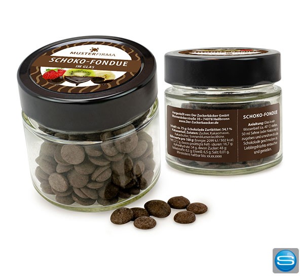 Schoko Fondue im Glas als süßes Kundenpräsent