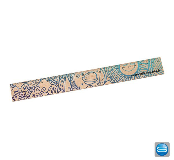 Lineal aus Holz mit Ihrem Logo bedrucken