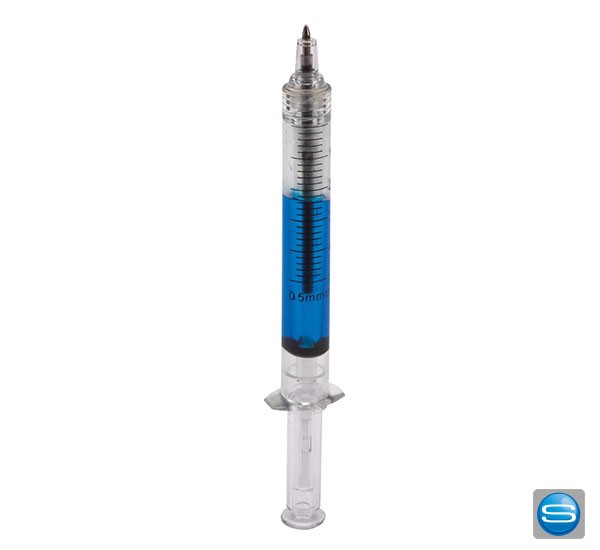 Kugelschreiber in Spritzenform als Werbemittel