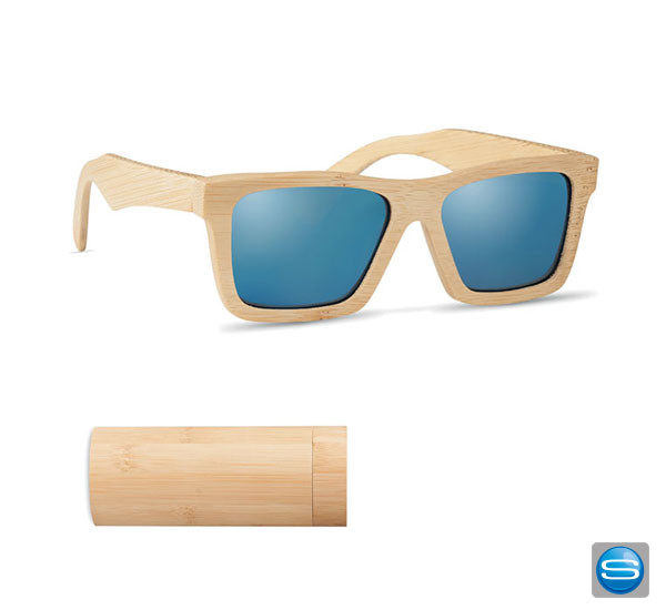 Bambus Sonnenbrille mit Brillenköcher