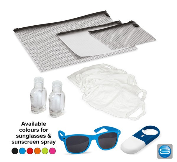 Sommer Reiseset zum Schutz als Werbemittel