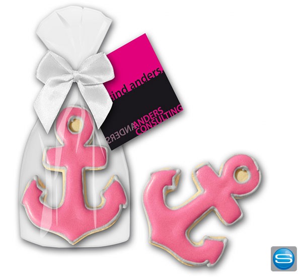 Keks in Form eines Ankers als Werbekeks