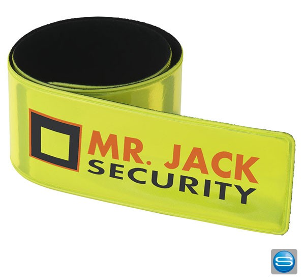 Reflektorband - Snapband in neongelb mit Ihrem Logo