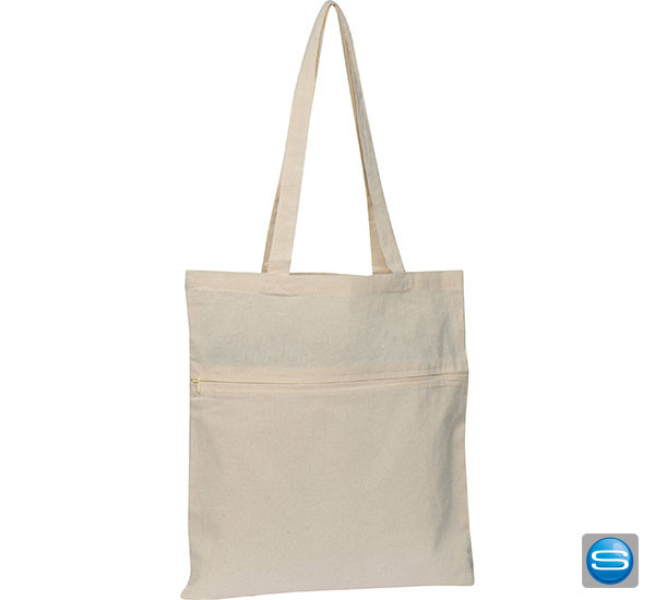 Bedruckbare Baumwolltasche mit Fach als Werbeträger