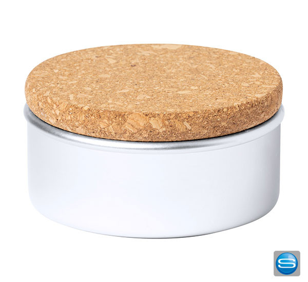 Wachskerze im Aluminiumtiegel mit Deckel als Werbegeschenk