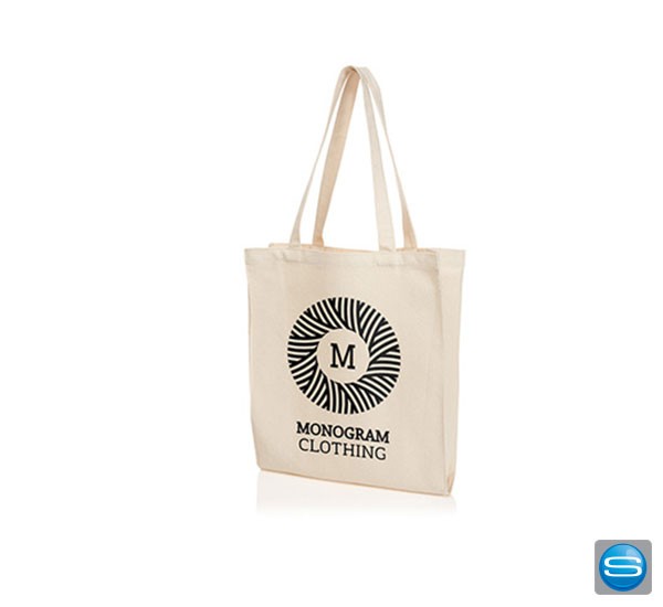 Shopper aus Baumwolle mit Werbeanbringung