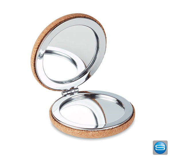 Spiegel mit Kork Cover als Werbegeschenk