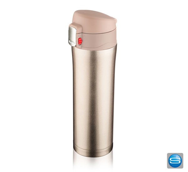 Großer gravierbarer Thermobecher mit automatischem Öffner