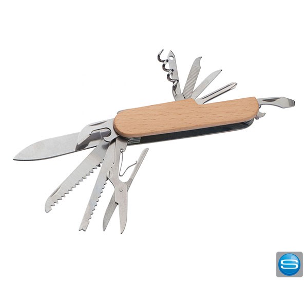 Taschenmesser aus Edelstahl und Holz mit Ihrem Logo
