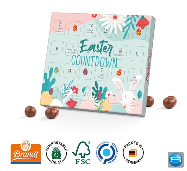 Osterkalender XS mit Brandt Kugeln als individuelles Werbegeschenk