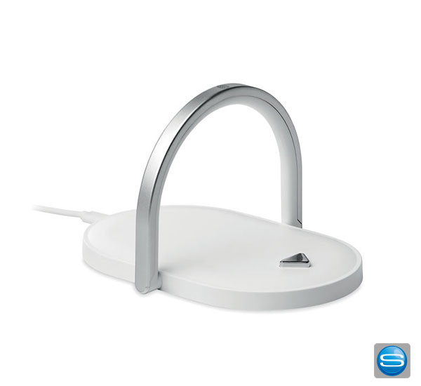 Schreibtichlicht mit integrierter Ladestation als Werbegeschenk