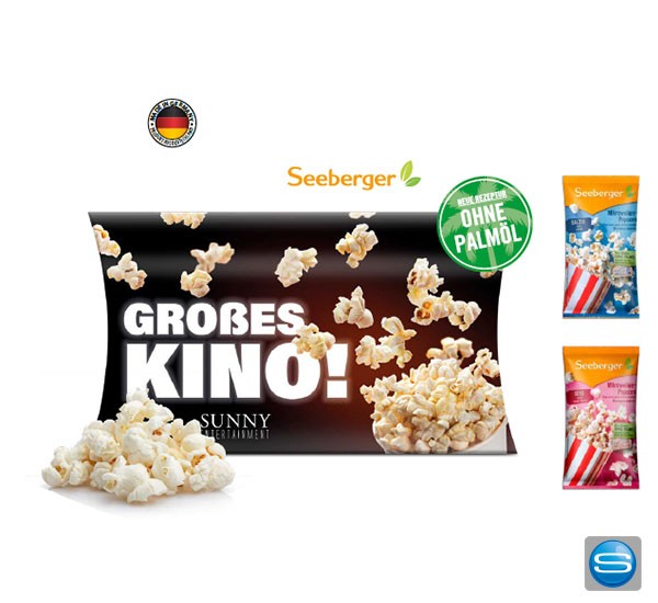 Popcorn in bedruckbarer Werbekartonage