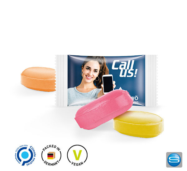 Individuell gestaltbares Flowpack Fruchtmix-Bonbon