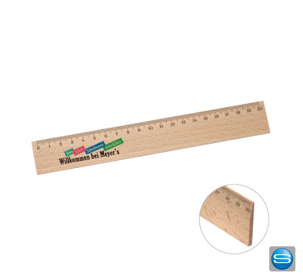 Lineal aus Holz als Werbegeschenk
