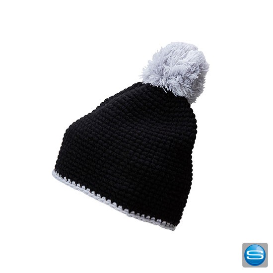 Strickmütze mit Bommel als Werbegeschenk