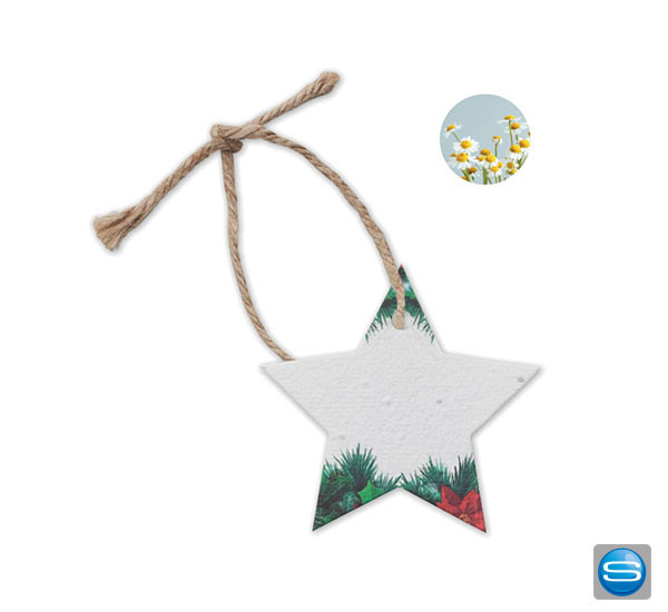 Weihnachtsschmuck Stern aus Samenpapier mit Ihrem Logo