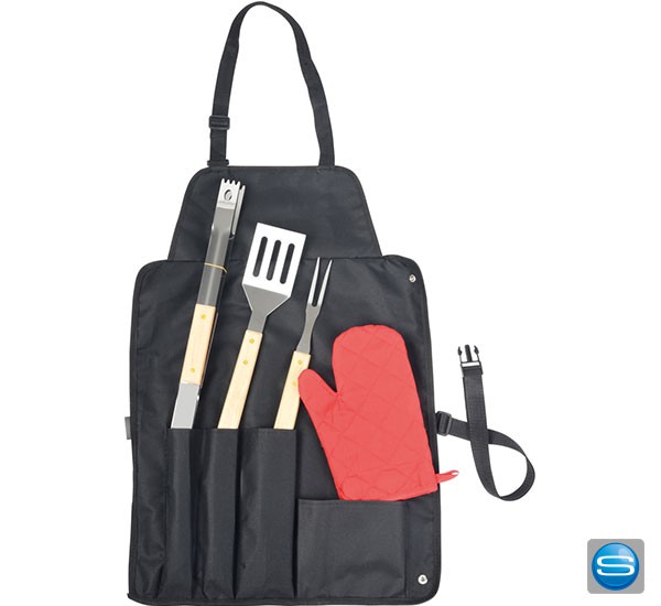 Bedruckbare Schürze mit Grillbesteck als Werbeartikel