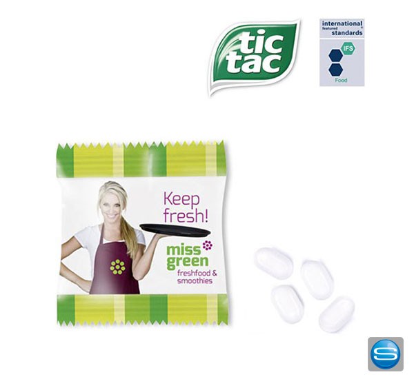 tic tac im Werbetütchen mit Ihrem Logo bedruckt