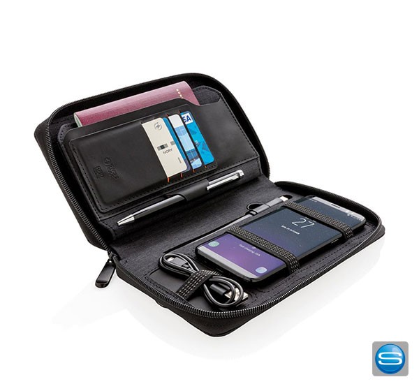 Reisemappe mit Wireless-Charging Funktion als Werbegechenk
