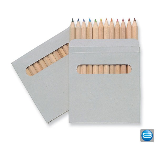12-teiliges Buntstifte Set als Werbegeschenk mit eigenem Logomotiv