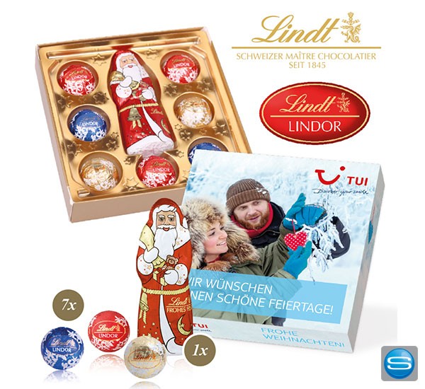 Lindt Weihnachtspräsent in bedruckbarer Kartonage