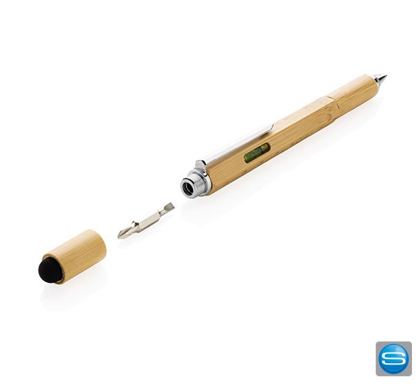 5in1 Bambus Werkzeugstift als Werbegeschenk