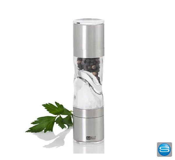 AdHoc Pfeffer- und Salz-Doppelmühle Duomill Pure Mini als Werbeartikel