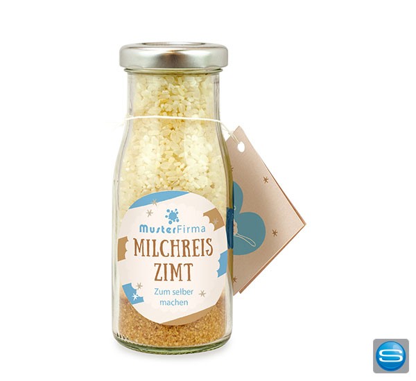 Milchreis in der Flasche zum Selbermachen als Kundenpräsent