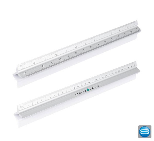 Dreieckiges Metalllineal als Werbeartikel bedrucken