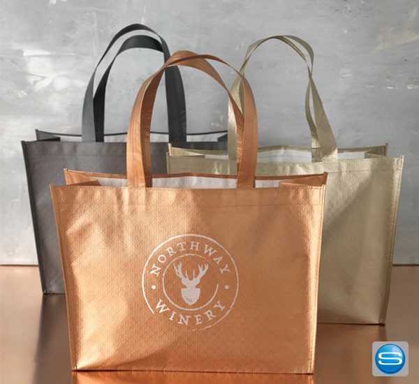 Glänzend beschichtete Non Woven Tasche bedruckbar