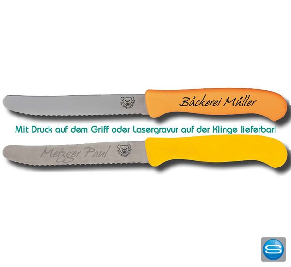 Frühstücksmesser gravieren oder bedrucken