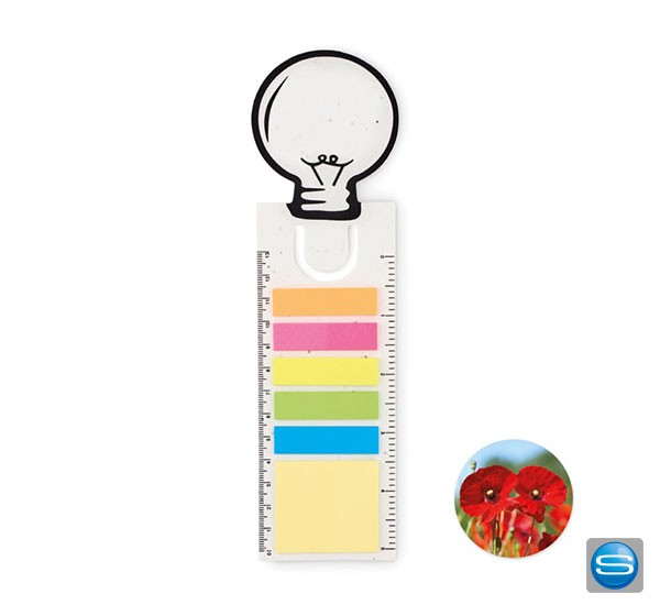 Samenpapier Lesezeichen in Form einer Glühbirne