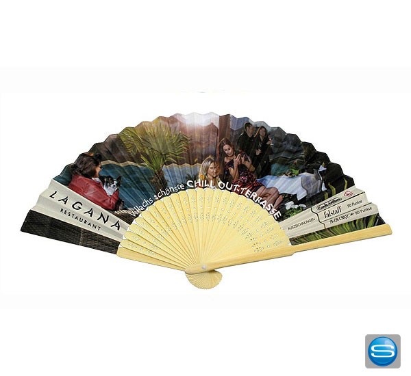 Stylischer Bambuspapierfächer individuell mit Ihrem Motiv bedruckt