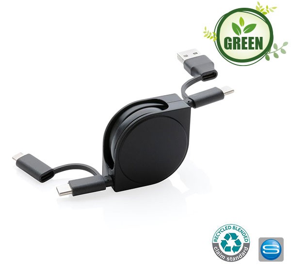 Nachhaltiges 6in1 Ladekabel aus Recyclingmaterial als Werbeartikel