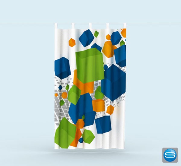 Bedruckter Vorhang für Umkleidekabinen mit Ihrem Logo