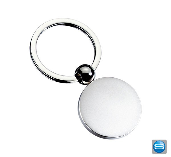Runder Metallschlüsselanhänger mit Logodruck