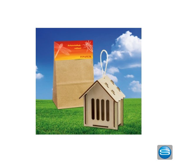 Insekten Haus als Werbemittel mit Logo bedruckt oder graviert