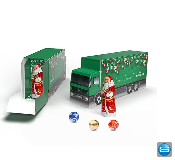 Adventskalender LKW mit Lindt Lindor Kugeln