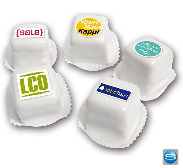 Petit fours mit Ihrem Logo bedrucken